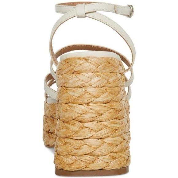 NEW! Steve Madden White Leather Belise Strappy Platform Sandals - Size 9 - Picture 4 of 13